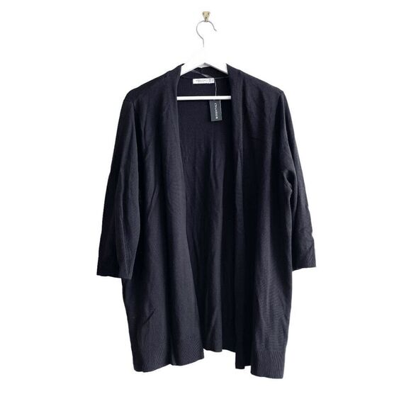 R Essentials Reitmans Women's Knitted Open Front Cardigan Black Size 3X Plus NWT - Picture 1 of 9